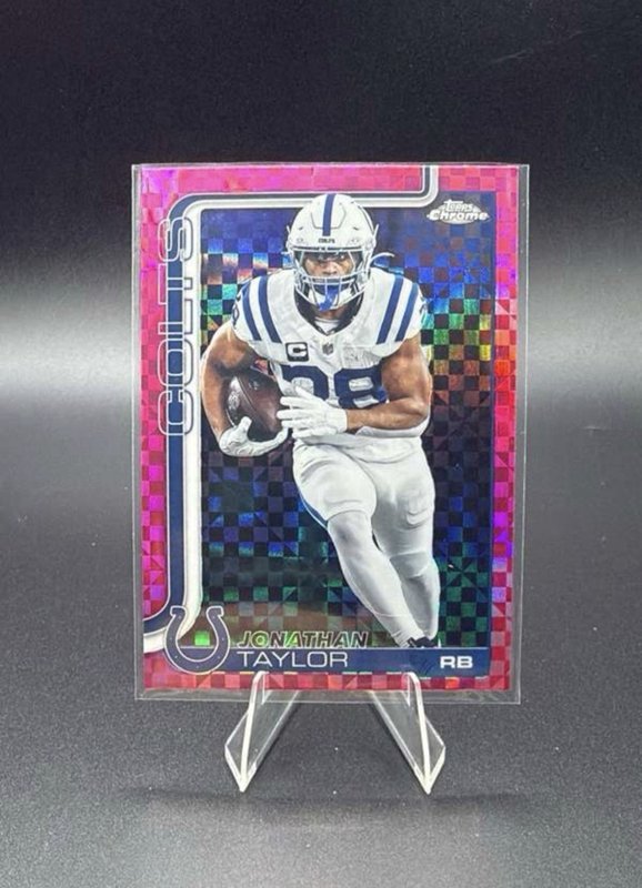 2025 Topps Chrome - Jonathan Taylor #130 Hot Pink X-Fractor